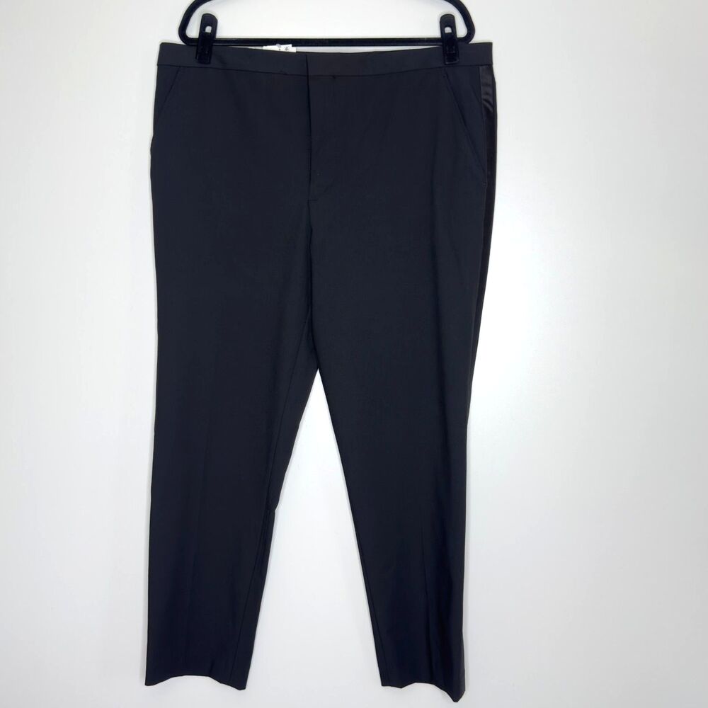 New J. Ferrar Evening Edition Slim Fit Crop Flat Front Tuxedo Pant Men's Size 38